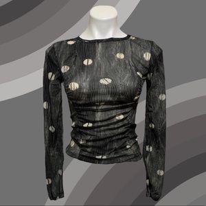 Kenneth Cole Mesh Long Sleeve Top